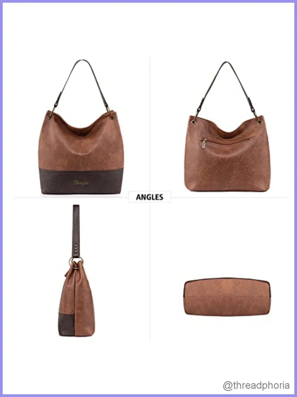 Vegan Leather Hobo Bag Top Handle Shoulder Purse Handbag